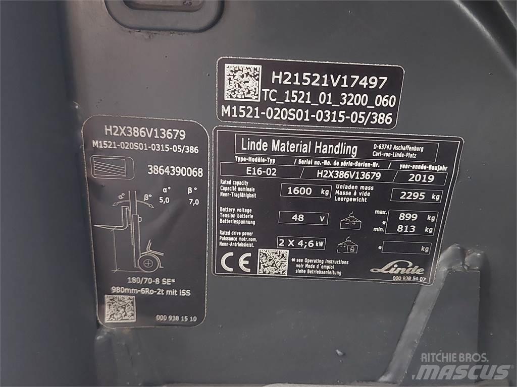 Linde E16 02 Sähkötrukit