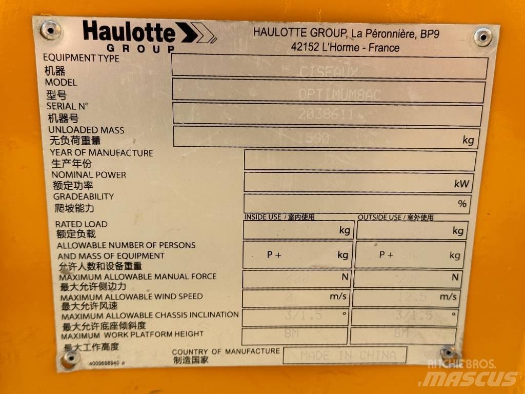 Haulotte OPTIMUM 8 Saksilavat