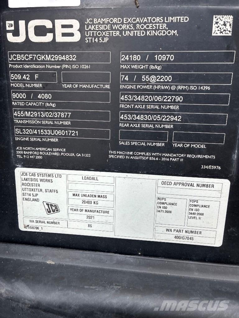 JCB 509-42 Kurottajat