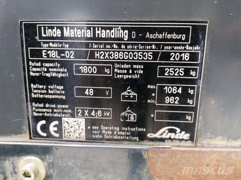 Linde E18L-02 Sähkötrukit