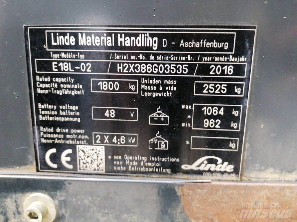 Linde E18L-02 Sähkötrukit