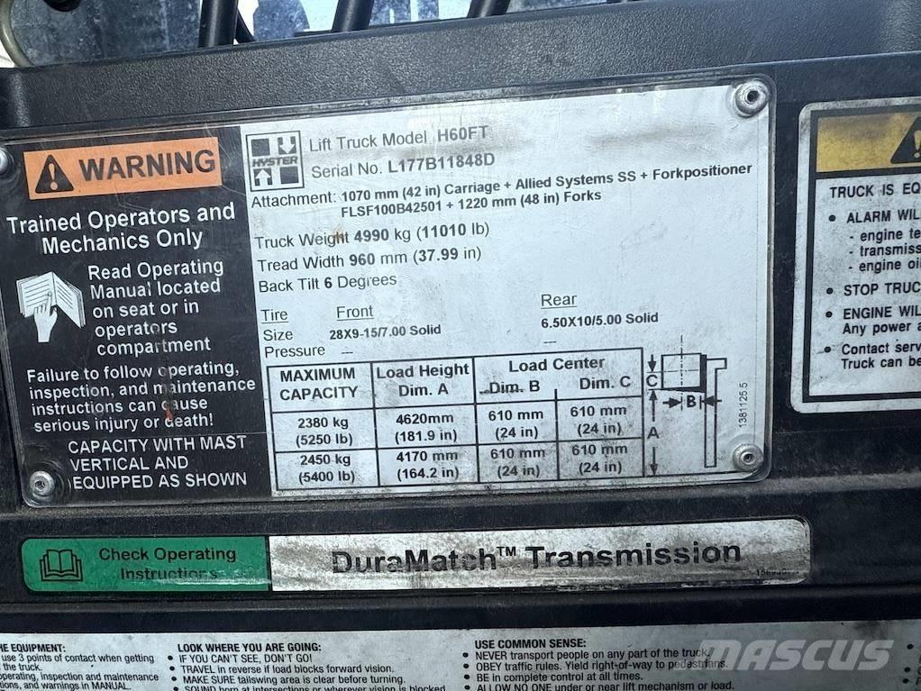 Hyster H 60 FT Muut haarukkatrukit