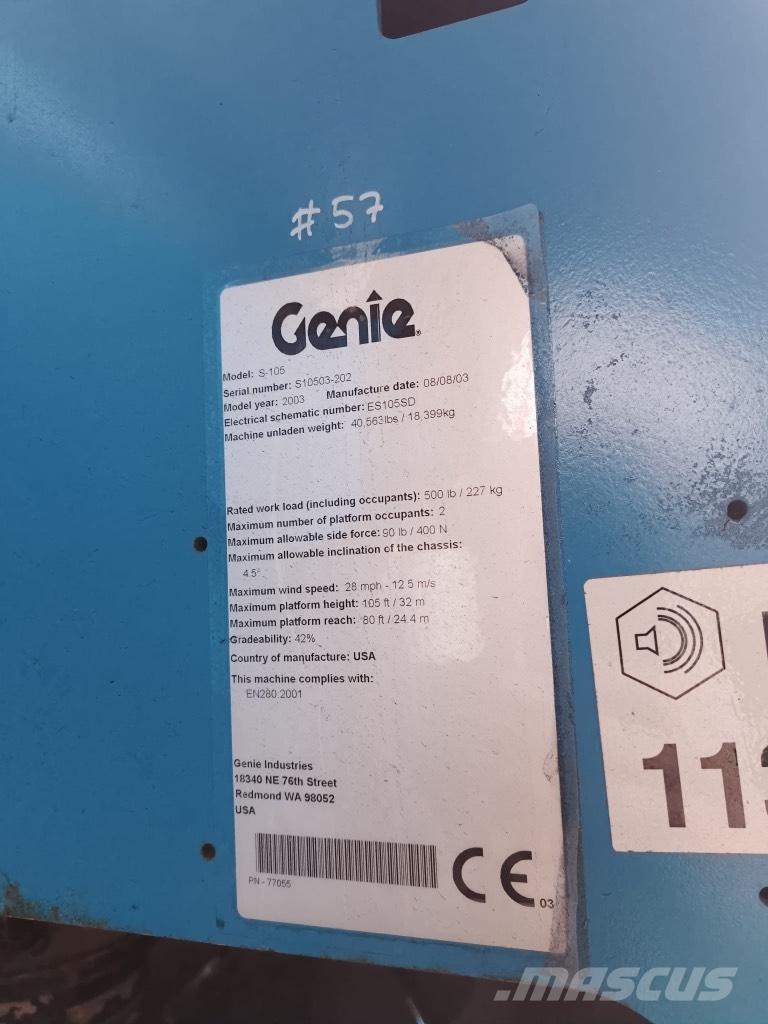 Genie S 105 Teleskooppipuominostimet