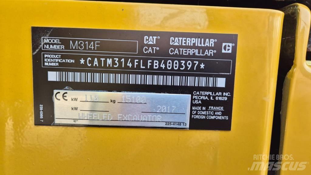 CAT M 314 F Pyöräkaivukoneet