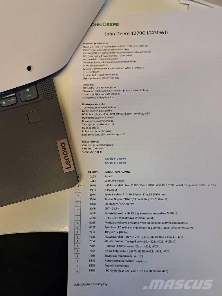 John Deere 1270 G Harvesterit