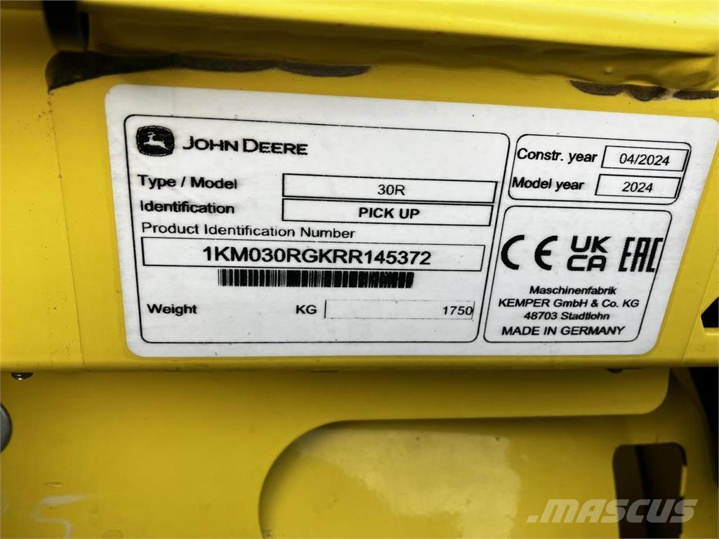 John Deere 30R Lisävarusteet ja komponentit