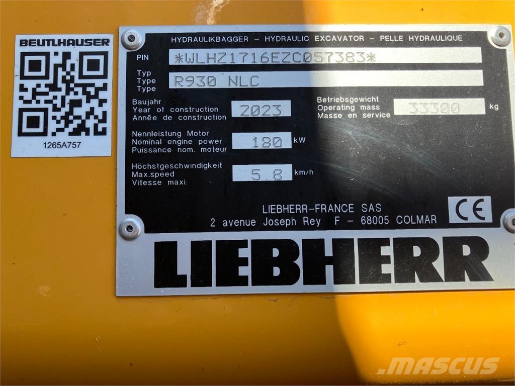 Liebherr R930 Telakaivukoneet