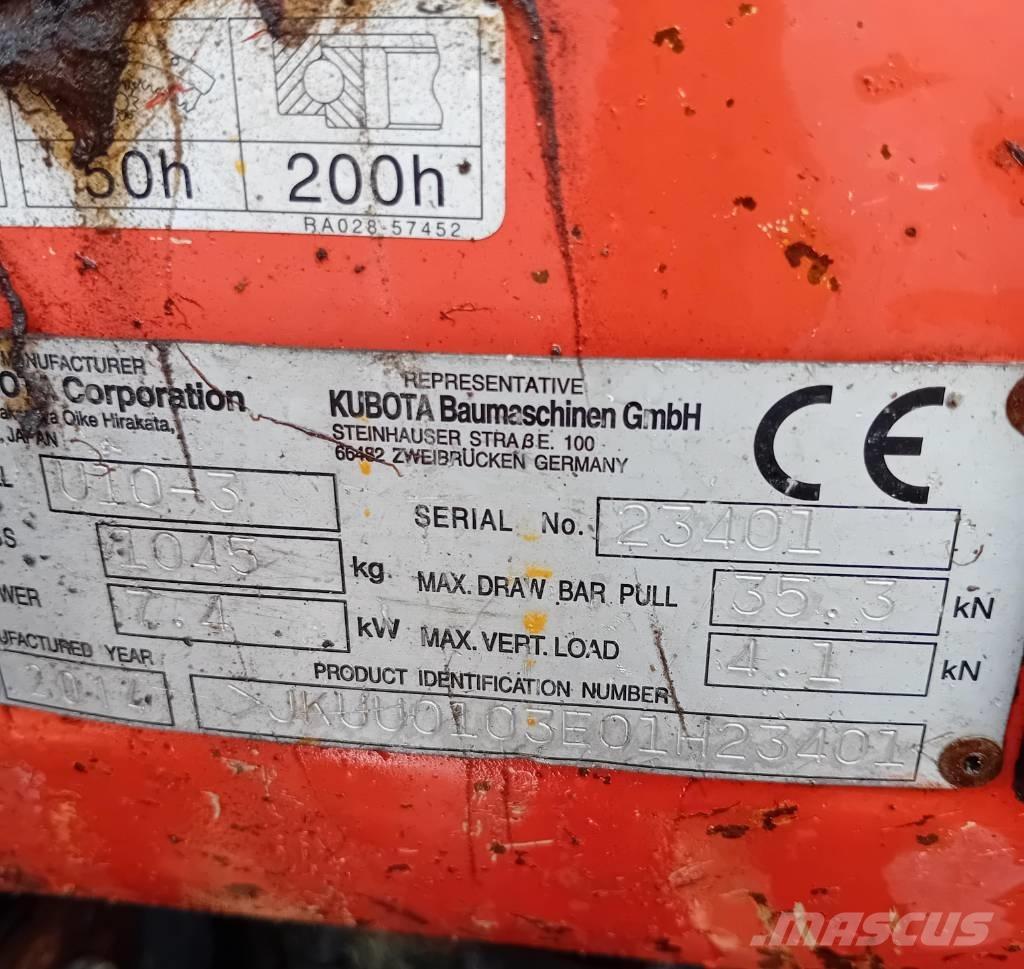 Kubota U 10-3 Minikaivukoneet < 7t