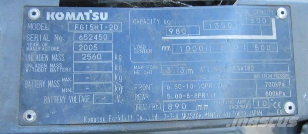 Komatsu FG 15 HT-20 Nestekaasutrukit