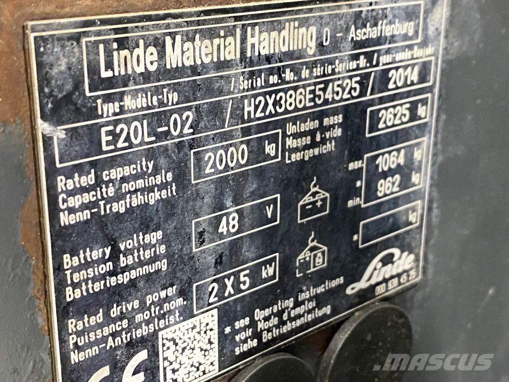 Linde E20L-02 Sähkötrukit