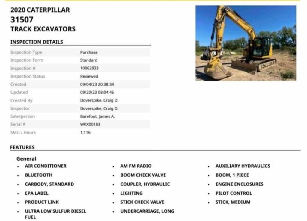 CAT 315 Telakaivukoneet