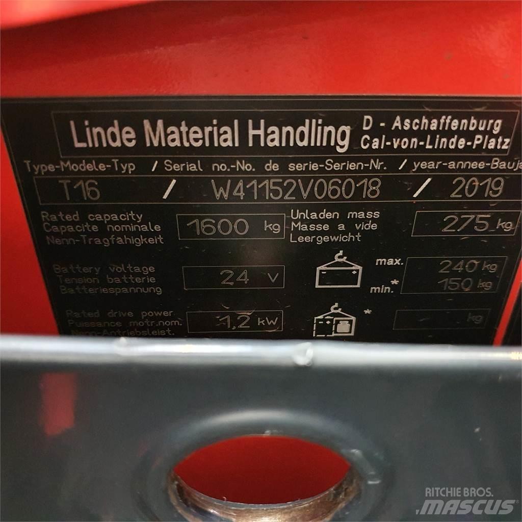 Linde T16 Li-Ion Lavansiirtotrukit