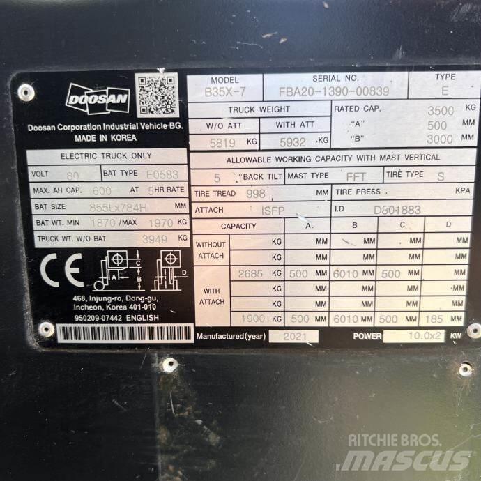 Doosan B35X-7 Muut haarukkatrukit