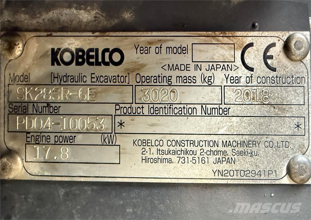 Kobelco SK28SR-6E Minikaivukoneet < 7t