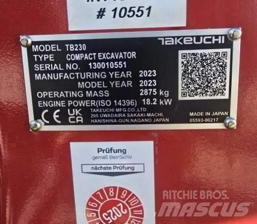 Takeuchi TB 230 Minikaivukoneet < 7t