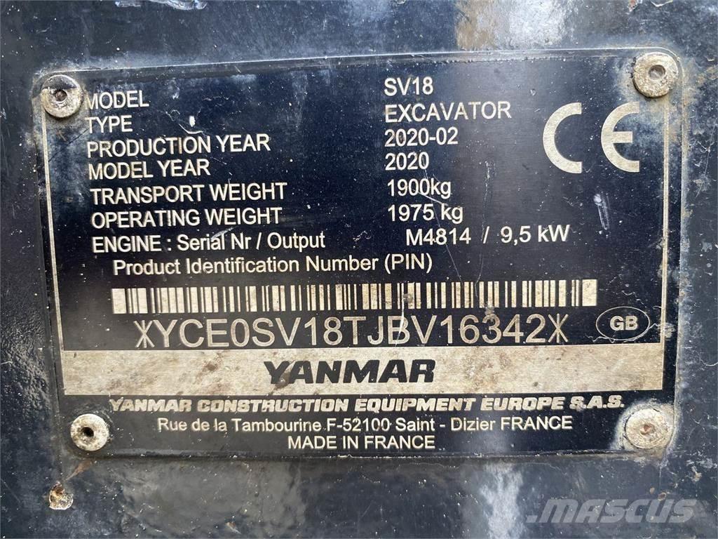 Yanmar SV18 Pyöräkaivukoneet