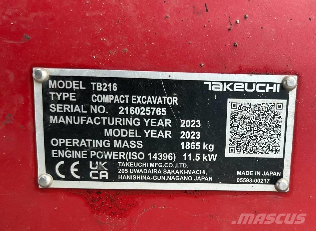 Takeuchi TB 216A V4 Minikaivukoneet < 7t