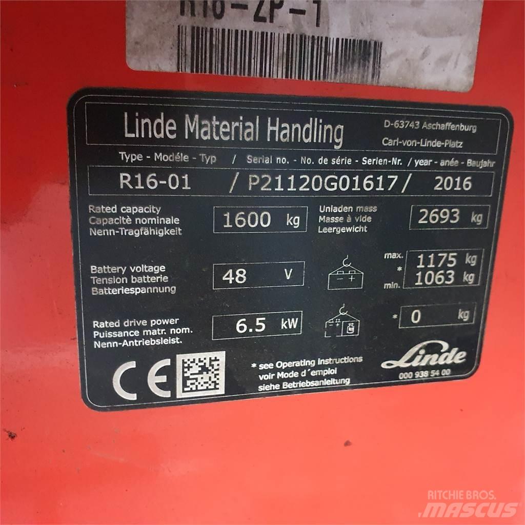 Linde R16 Työntömastotrukit