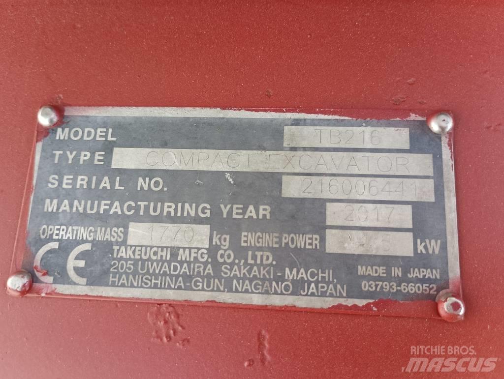 Takeuchi TB 216 Minikaivukoneet < 7t