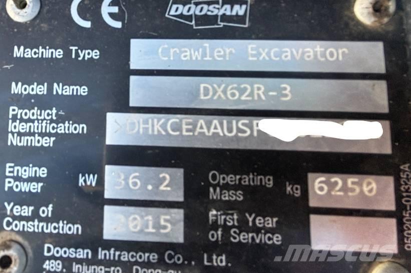 Doosan DX 62 R-3 Minikaivukoneet < 7t