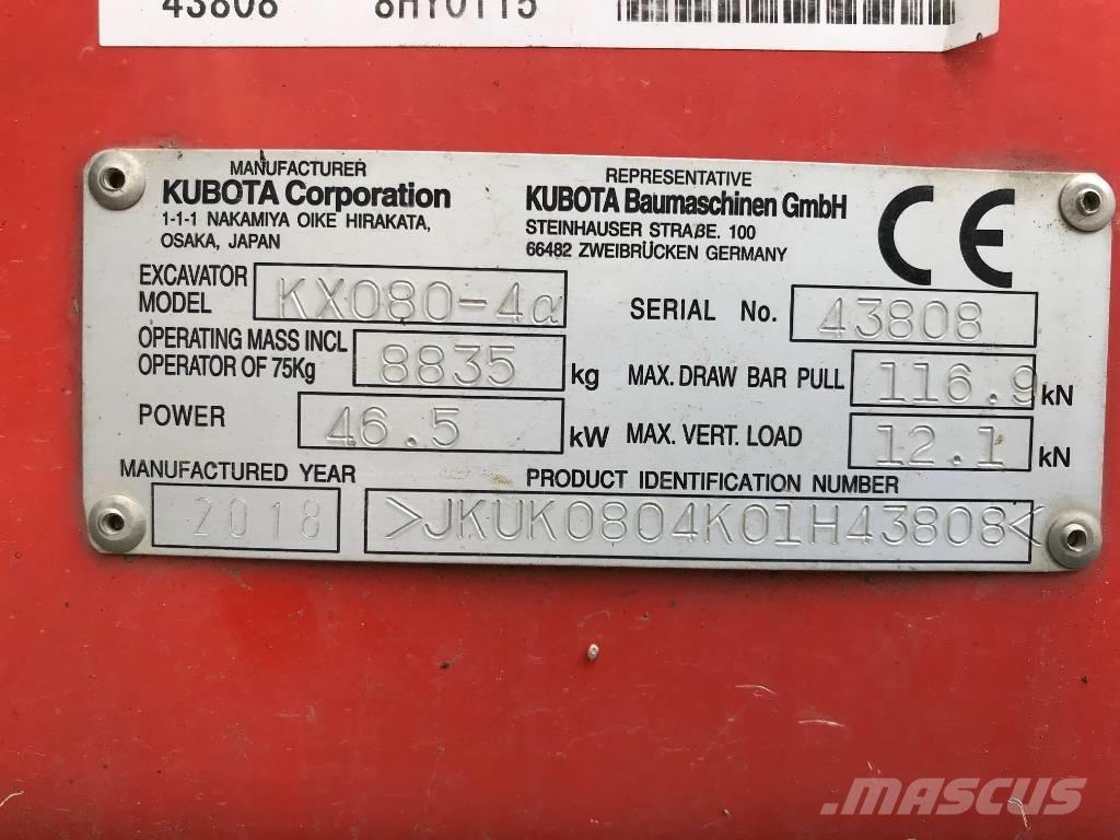 Kubota KX 080-4 Midikaivukoneet 7t - 12t