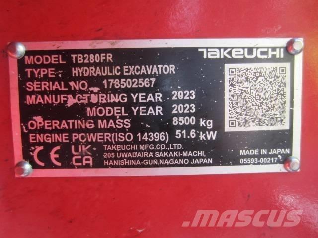 Takeuchi TB 280 FR Midikaivukoneet 7t - 12t