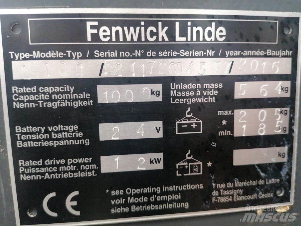 Linde L10B Käyden ajettavat pinoamistrukit