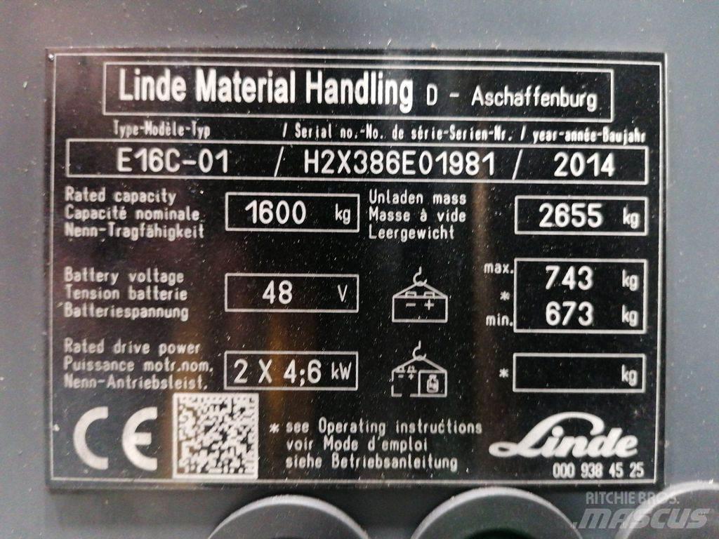 Linde E16C-01 Sähkötrukit