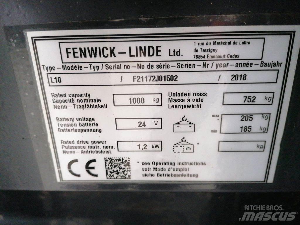 Linde L10 Käyden ajettavat pinoamistrukit