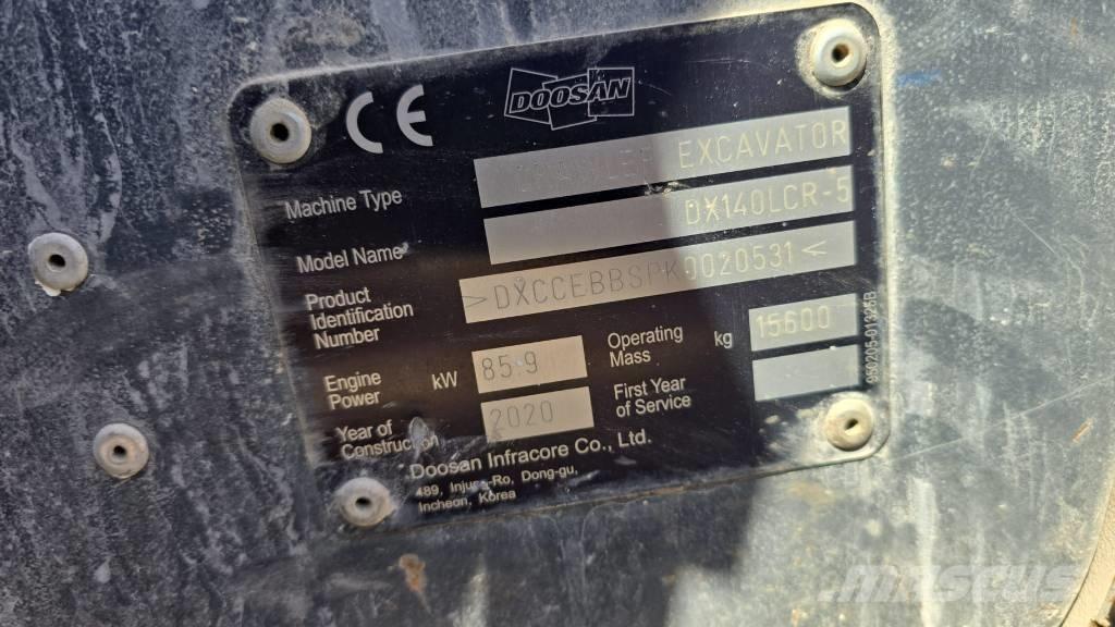 Doosan DX140LCR-5 Telakaivukoneet