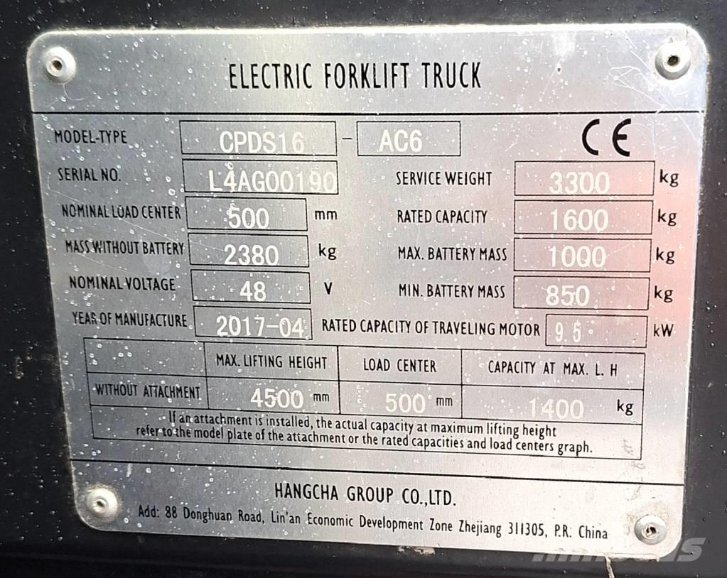 Hangcha CPDS16-AC6 Sähkötrukit