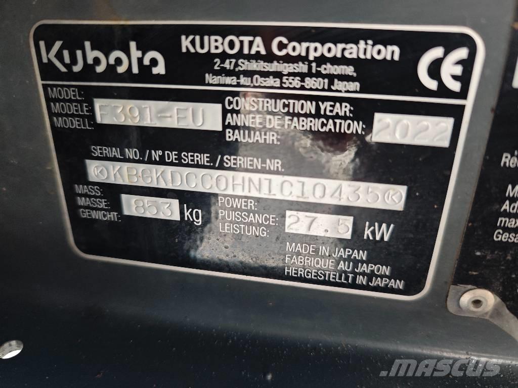 Kubota F 391 Päältäajettavat ruohonleikkurit