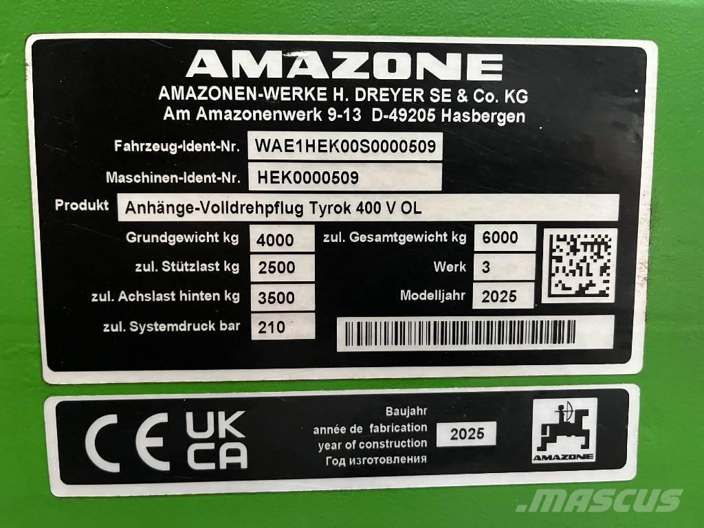 Amazone Tyrok 400 VS Paluuaurat