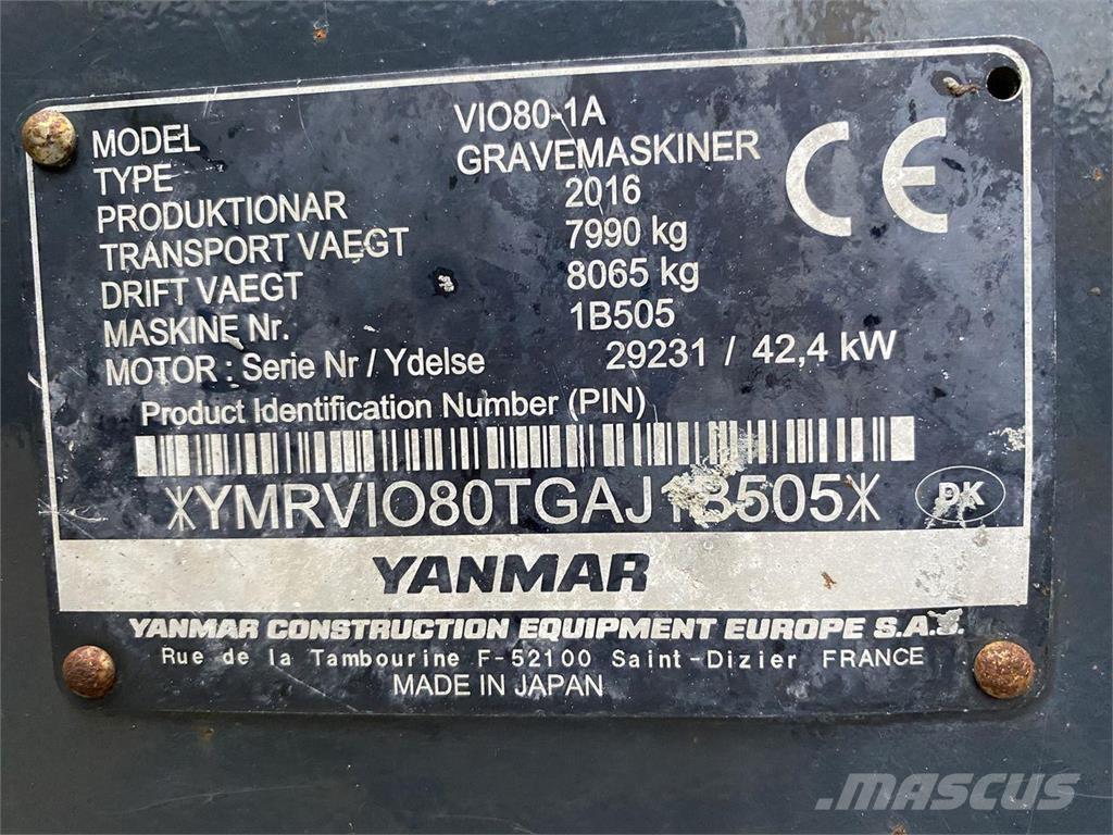 Yanmar VIO80-1A Pyöräkaivukoneet