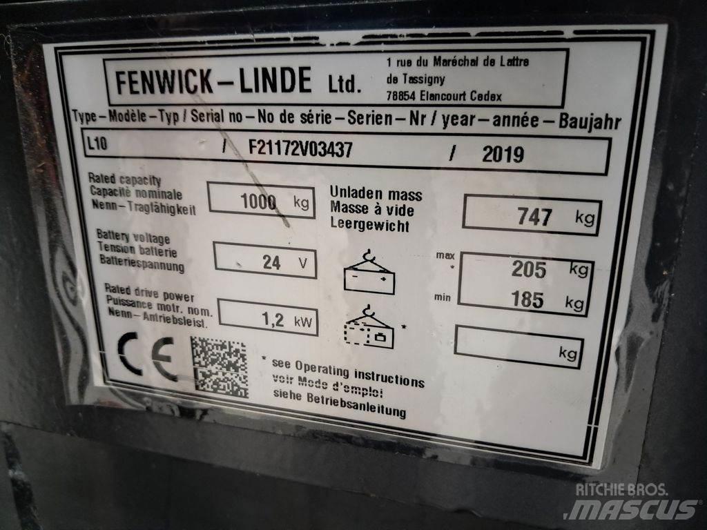Linde L10 Käyden ajettavat pinoamistrukit