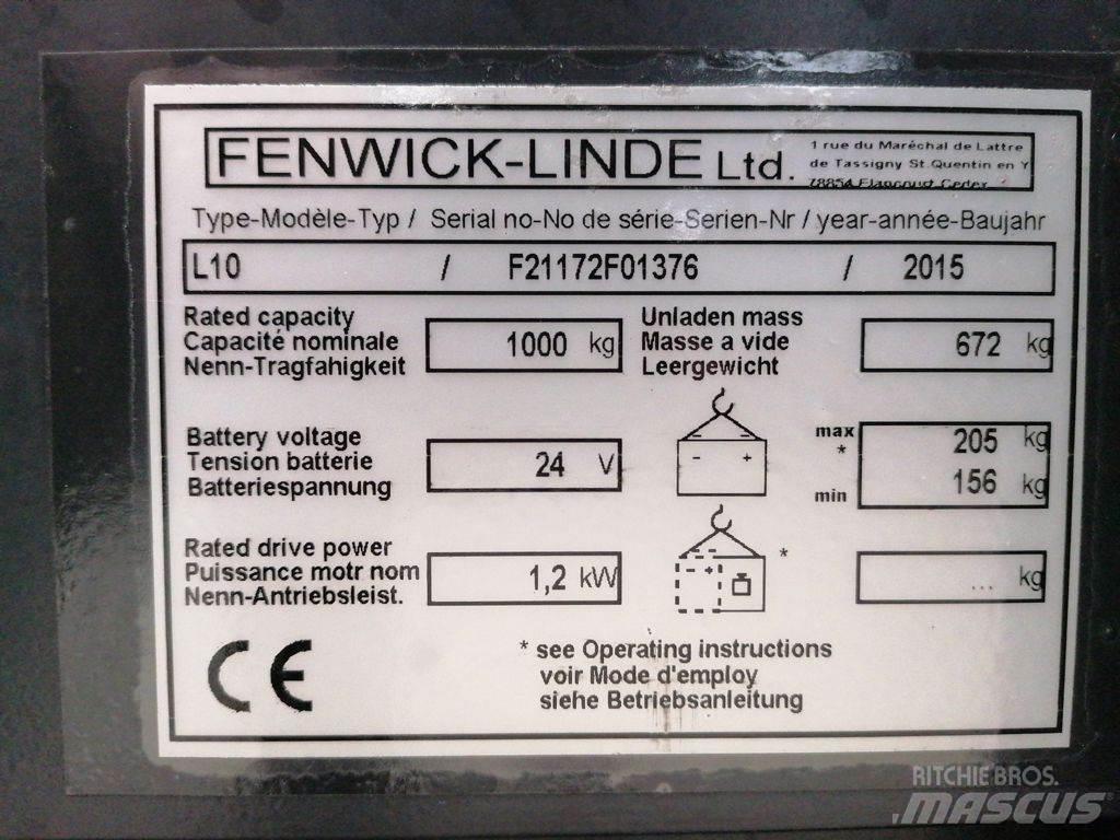 Linde L10 Käyden ajettavat pinoamistrukit