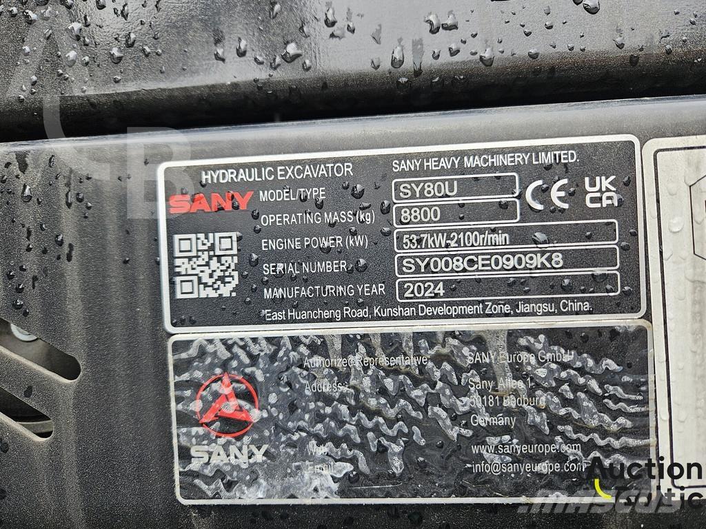 Sany SY80U Midikaivukoneet 7t - 12t