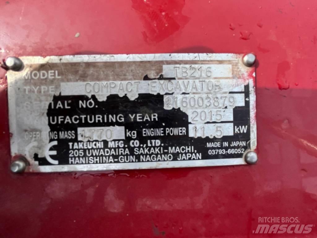 Takeuchi TB 216 Minikaivukoneet < 7t