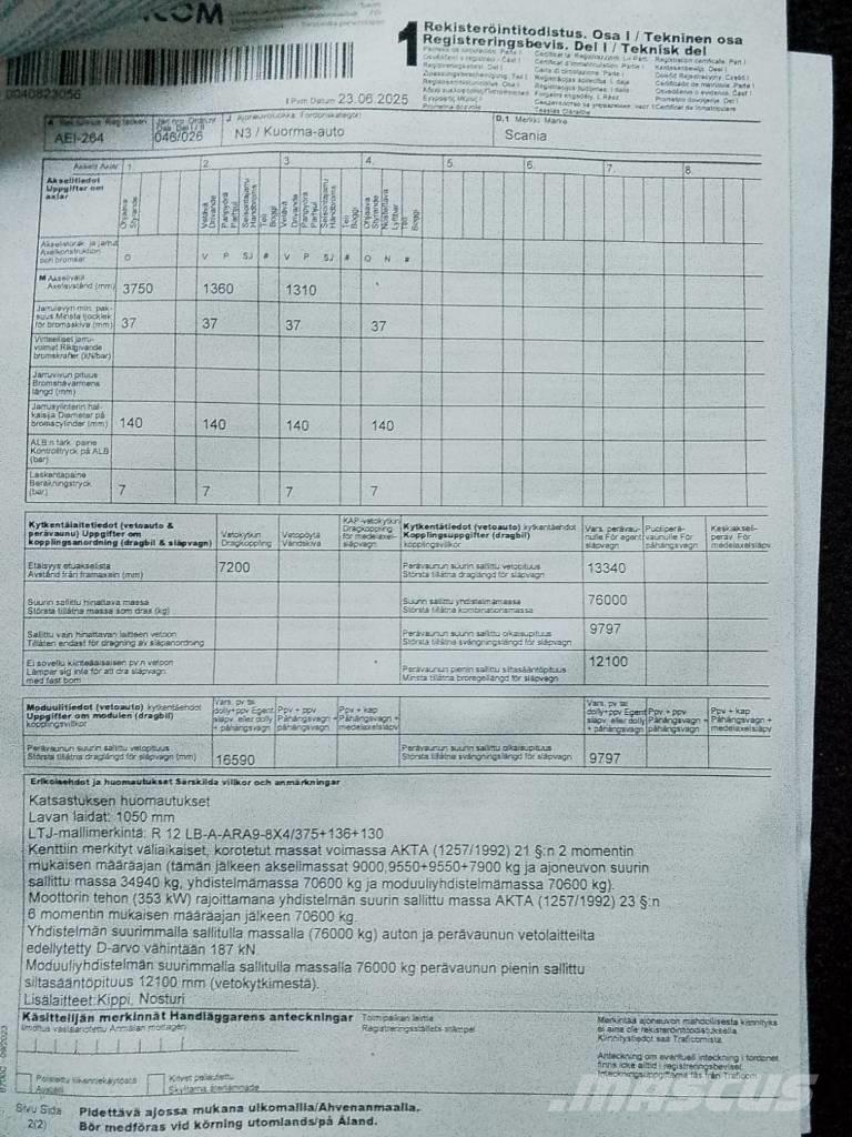 Scania R 480 LB Sora- ja kippiautot