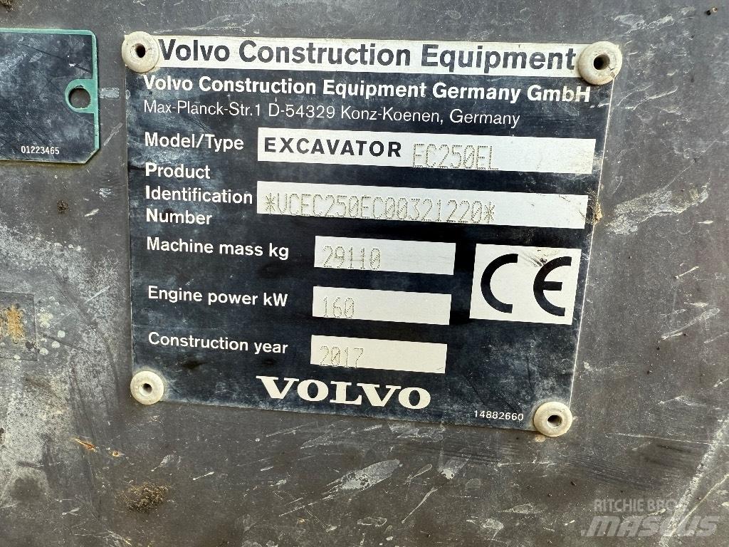 Volvo EC 250 EL Telakaivukoneet