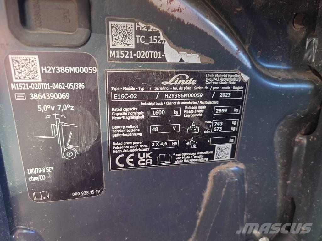 Linde E16C/386-02 Sähkötrukit