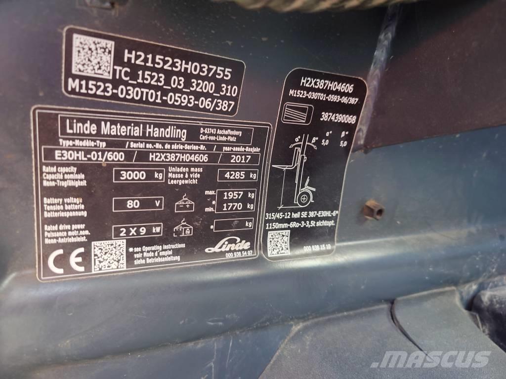 Linde E30/600HL/387 Sähkötrukit
