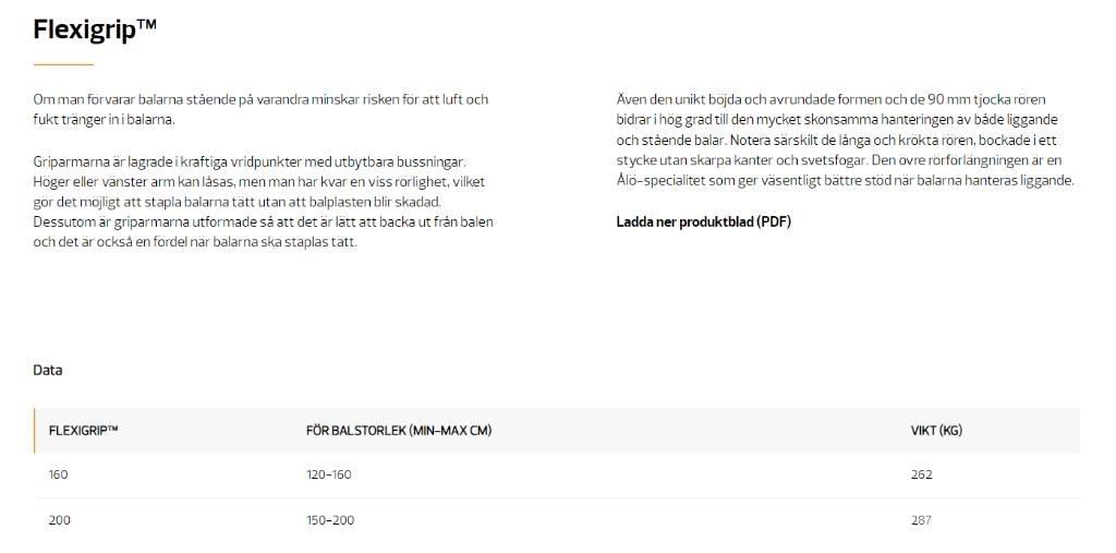Quicke Flexigrip Etukuormaimen varusteet