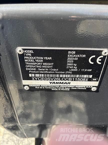 Yanmar SV26 Minikaivukoneet < 7t