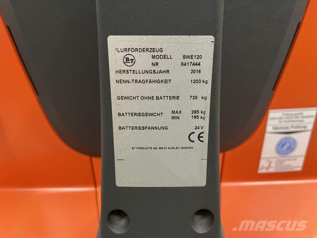 BT SWE 120 Käyden ajettavat pinoamistrukit
