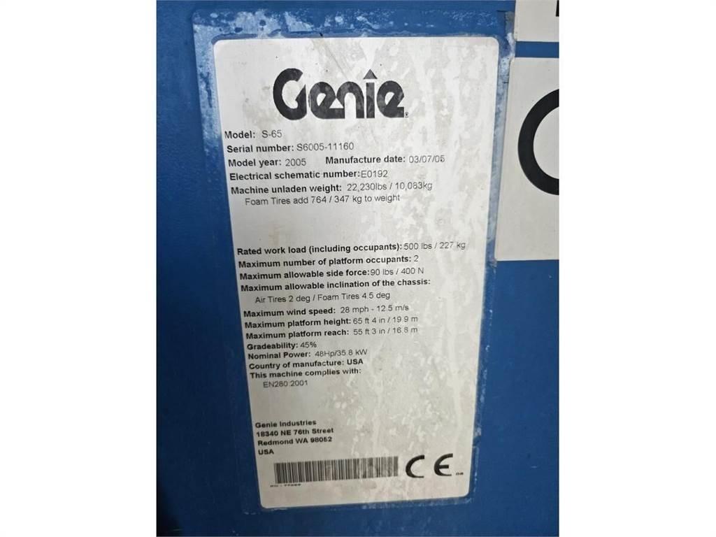 Genie S-65 Teleskooppipuominostimet