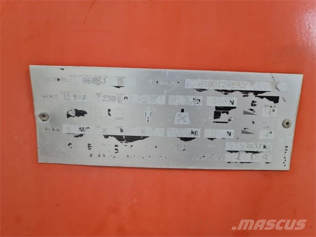JLG 860SJ Teleskooppipuominostimet
