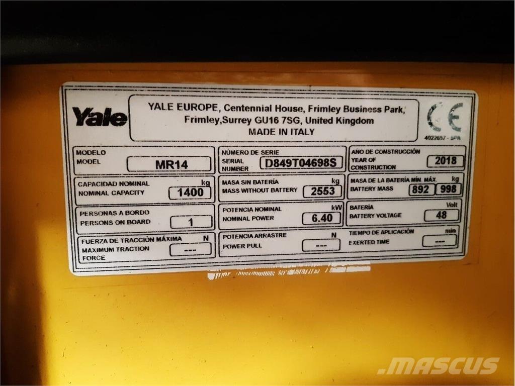 Yale MR14 Muut materiaalinkäsittelykoneet