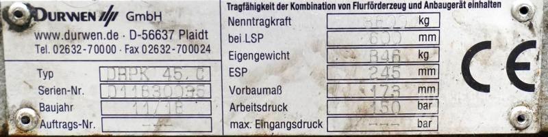 Durwen DRPK45C Muut materiaalinkäsittelykoneet