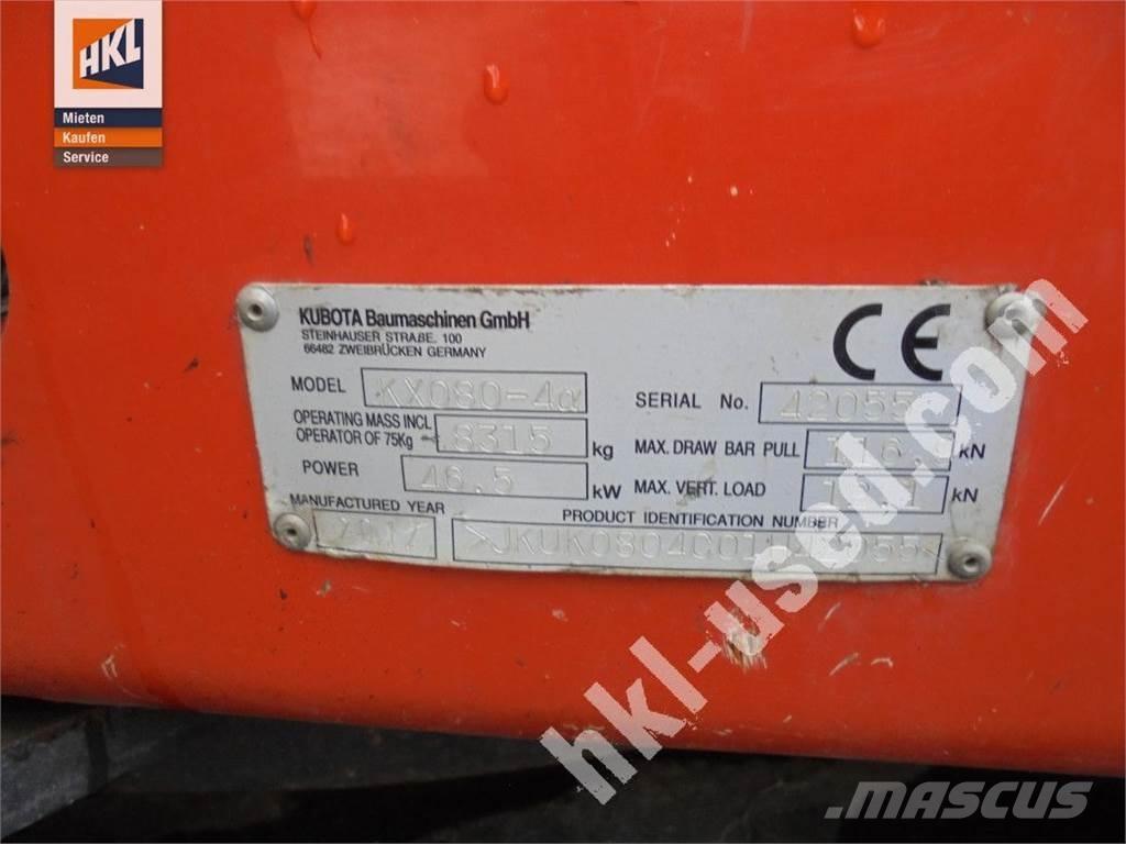 Kubota KX 080-4 Minikaivukoneet < 7t